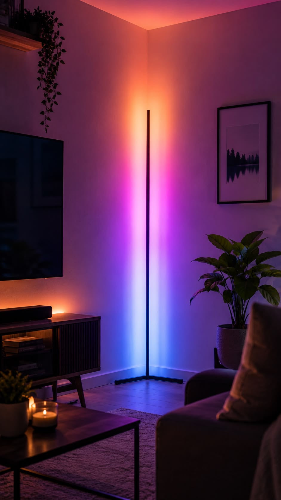 🌈 Lampe LED d’Ambiance RGB sur Pied