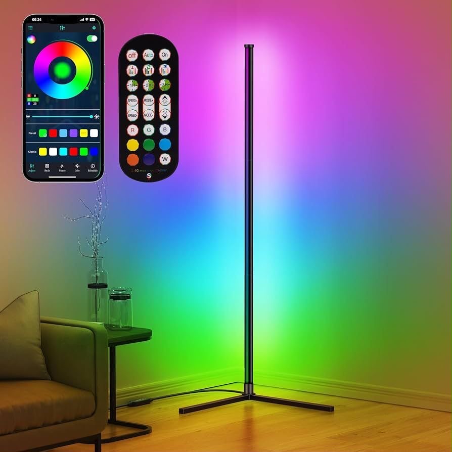 🌈 Lampe LED d’Ambiance RGB sur Pied