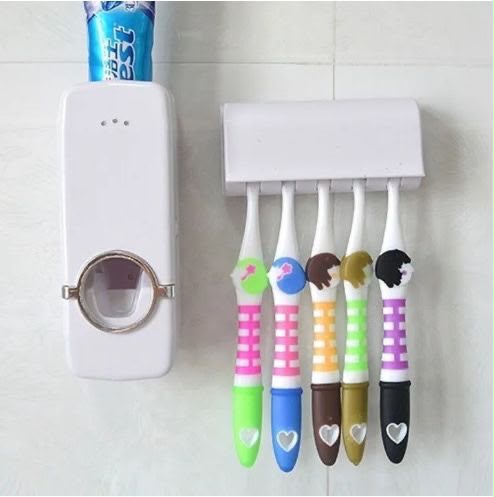 🦷 Distributeur de Dentifrice & Porte-Brosses